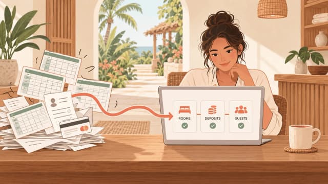 Retreat center booking software replacing spreadsheets for rooms, deposits and guests